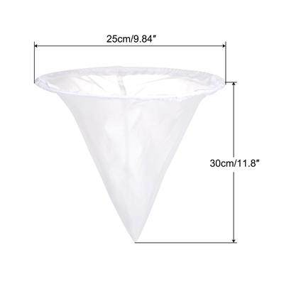 200 Mesh Paint Filter Bag 9.8" Dia Cone Shape Nylon Strainer for Filtering - White