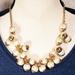 J. Crew Jewelry | J Crew Pearl Statement Necklace Chunky Gold Costume Jewelry Preppy | Color: Cream/Gold | Size: Os