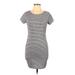 Rolla Coster Casual Dress - Mini: Gray Stripes Dresses - Women's Size Large