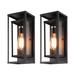 17 Stories Rasharkin Classic Outdoor Wall Sconce 1 Light in Matte Black Rectangular Metal Frame & Clear Glass Shade Waterproof Aluminum/Glass/Metal | Wayfair