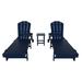 Highland Dunes Darmstadt 77.6" Long Outdoor All-Weather Poly Reclining Chaise Lounge Set Plastic in Blue | 37.8 H x 21.1 W x 77.6 D in | Wayfair