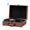 Pyle Bluetooth 3 Speed Briefcase Style Record Player with Vinyl to MP3 Brown