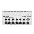 6 Channels Audio Mixer Mini Stereo Mixer Professional Sound Mixer 6.35MM Low-Noise USB Mixer for Recording Studio White