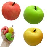 FASLMH 4 Pieces Apple Stress Ball Fruit Stress Ball with Pinch Toys Party Favors for Adults Teens Finger Exercise Anxiety Relief Party Supplies - Random Color