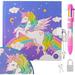 PinkSheep Unicorn Kids Diary with Lock and Key and Pen for Girls Unicorn Light Up Notebook Journal Set for School