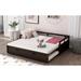 Extendable Daybed with Trundle, Wooden Platform Sofa Bed, Twin to King Size Extend Bed Furniture for Bedroom Living Room