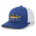 Heritage Pride Freshwater Fish Collection Perch Fishing Mens Embroidered Mesh Back Trucker Hat Baseball Cap Royal/White