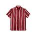 Men's Big & Tall Striped Short-Sleeve Sport Shirt by KingSize in Pink Stripe (Size 6XL)