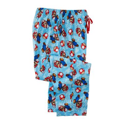 Men's Big & Tall Licensed Novelty Pajama Pants by KingSize in Mario Tie Dye Toss (Size 5XL) Pajama Bottoms