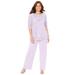 Plus Size Women's Sparkle & Lace Pant Set by Catherines in Heirloom Lilac (Size 34 W)