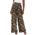 Plus Size Women's Stretch Knit Wide Leg Pant by The London Collection in Natural Abstract Zebra (Size 26/28) Wrinkle Resistant Pull-On Stretch Knit