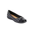 Extra Wide Width Women's The Fay Flat by Comfortview in Black And White (Size 7 1/2 WW)