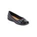 Extra Wide Width Women's The Fay Slip On Flat by Comfortview in Black And White (Size 7 1/2 WW)