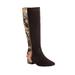 Extra Wide Width Women's The Emerald Wide Calf Boot by Comfortview in Floral Metallic (Size 8 1/2 WW)