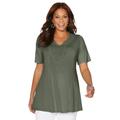 Plus Size Women's Crochet Swing Tunic by Catherines in Olive Green (Size 2X)