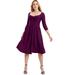 Plus Size Women's Sweetheart Swing Dress by June+Vie in Dark Berry (Size 14/16)