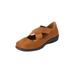 Wide Width Women's The Stacia Mary Jane Flat by Comfortview in Cognac (Size 7 1/2 W)