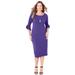 Plus Size Women's Ruffle Sleeve Shift Dress by Catherines in Dark Violet (Size 1X)