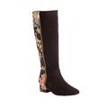 Women's The Emerald Wide Calf Boot by Comfortview in Floral Metallic (Size 8 M)