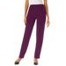 Plus Size Women's Crease-Front Knit Pant by Roaman's in Dark Berry (Size 18 W) Pants