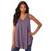 Plus Size Women's Textured Knit Swing Tank by Roaman's in Dusty Purple (Size 14/16)