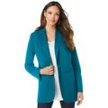 Plus Size Women's Boyfriend Blazer by Roaman's in Deep Teal (Size 12 W) Professional Jacket