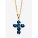 Women's Birthstone Goldtone Cross Pendant Necklace by PalmBeach Jewelry in September