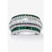 Women's 6.48 Cttw. Platinum-Plated Sterling Silver Emerald-Cut Cubic Zirconia Row Ring by PalmBeach Jewelry in Silver (Size 7)
