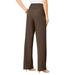 Plus Size Women's Wide-Leg Bend Over® Pant by Roaman's in Chocolate (Size 38 T)