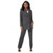 Plus Size Women's Double-Breasted Pantsuit by Jessica London in Black Classic Grid (Size 32 W) Set
