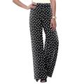 Plus Size Women's Everyday Stretch Knit Wide Leg Pant by Jessica London in Black Dot (Size 12) Soft Lightweight Wide-Leg