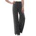 Plus Size Women's Everyday Stretch Knit Wide Leg Pant by Jessica London in Black Dot (Size 22/24) Soft Lightweight Wide-Leg