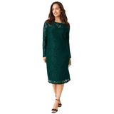 Plus Size Women's Stretch Lace Shift Dress by Jessica London in Emerald Green (Size 16)