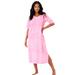 Plus Size Women's Long Tagless Sleepshirt by Dreams & Co. in Pink Leopard (Size M/L)