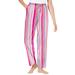 Plus Size Women's Knit Sleep Pant by Dreams & Co. in Sweet Coral Stripe (Size 1X) Pajama Bottoms