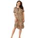 Plus Size Women's Short Henley Sleepshirt by Dreams & Co. in Classic Leopard (Size 14/16) Nightgown