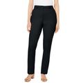 Plus Size Women's Stretch Cotton Chino Straight Leg Pant by Jessica London in Black (Size 14 W)
