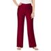 Plus Size Women's Tummy Control Bi-Stretch Bootcut Pant by Jessica London in Rich Burgundy (Size 18 W)