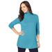 Plus Size Women's Cotton Cashmere Turtleneck by Jessica London in Blue Bell (Size 22/24) Sweater