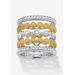 Women's 1/6 Cttw.Round Diamond Silver & Gold Plated Stackable Eternity Ring Set by PalmBeach Jewelry in Gold (Size 8)