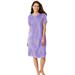 Plus Size Women's Short Henley Sleepshirt by Dreams & Co. in Soft Iris Hearts (Size 30/32) Nightgown