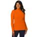 Plus Size Women's Ribbed Cotton Turtleneck Sweater by Jessica London in Ultra Orange (Size 14/16) Sweater 100% Cotton