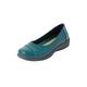 Extra Wide Width Women's The Gab Slip On Flat by Comfortview in Jungle Green (Size 10 1/2 WW)