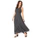 Plus Size Women's Georgette Flyaway Maxi Dress by Jessica London in Black Polka Dot (Size 26 W)