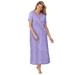 Plus Size Women's Long Henley Sleepshirt by Dreams & Co. in Soft Iris Hearts (Size 22/24) Nightgown