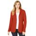 Plus Size Women's Cable Blazer Sweater by Jessica London in Copper Red (Size 14/16)