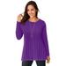Plus Size Women's Chevron Fit & Flare Sweater by Jessica London in Purple Orchid (Size 14/16)
