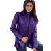 Plus Size Women's Leather Blazer by Jessica London in Midnight Violet (Size 16 W)