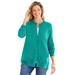 Plus Size Women's Perfect Long-Sleeve Cardigan by Woman Within in Waterfall (Size 1X) Sweater