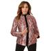 Plus Size Women's Zip Front Leather Jacket by Jessica London in Rich Burgundy Snake (Size 24 W)